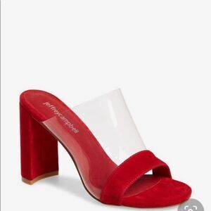 Anthropologie Jeffrey Campbell Red Suede Heels